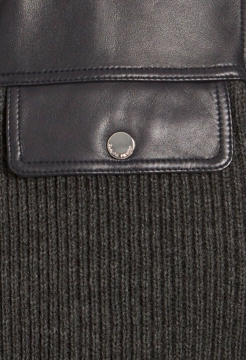 Cazadora de piel de dos materiales