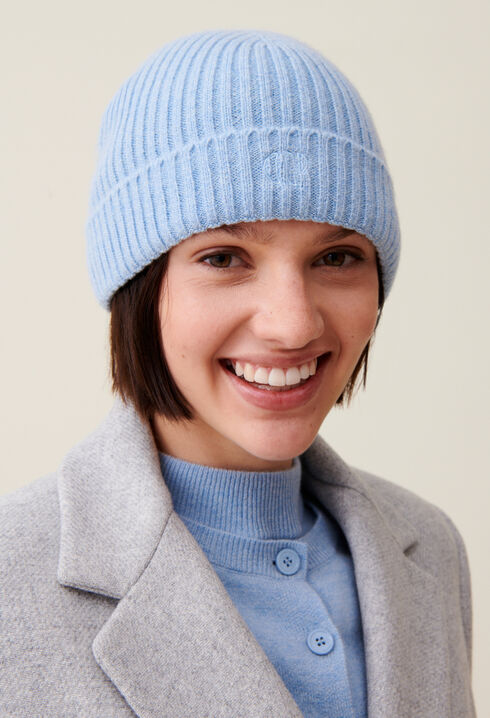 Gorro de canalé cachemir bordado CP