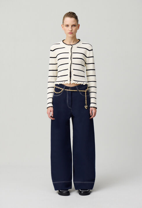 Pantalón ancho con dobladillos