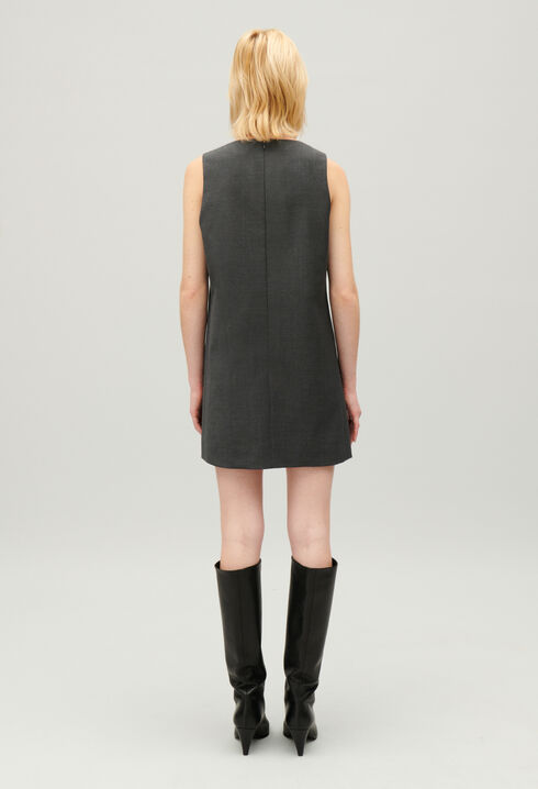 Vestido corto gris chiné