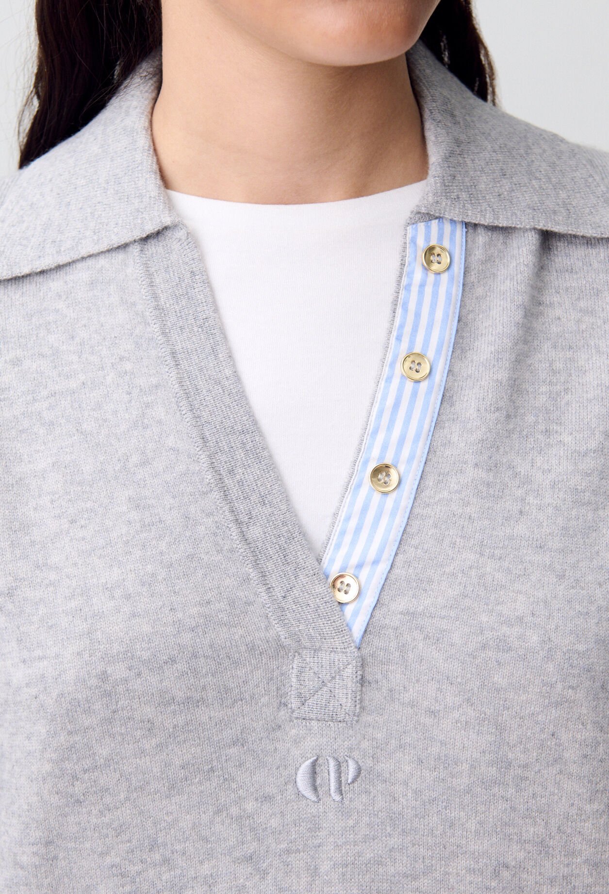 Jersey de lana con cuello de polo