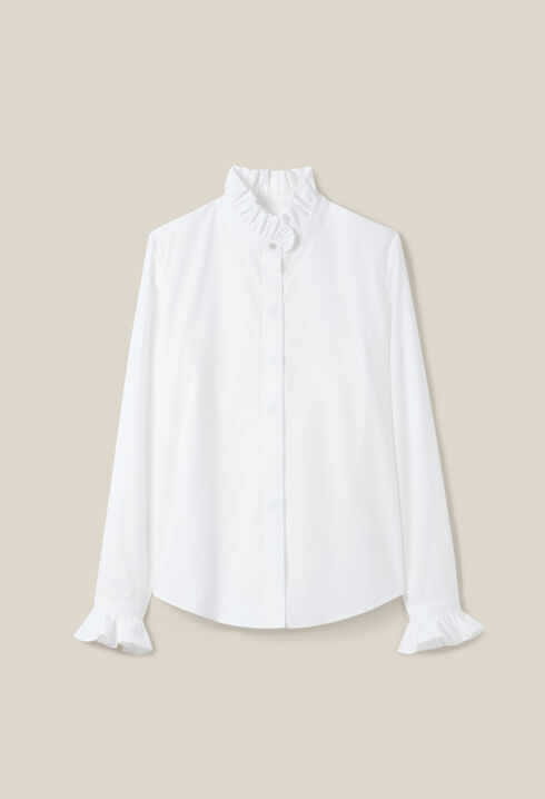 Blusa blanca cuello volante