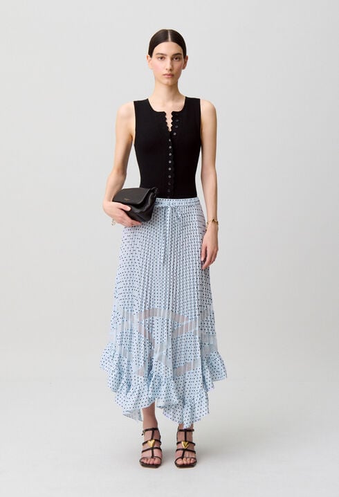 Falda midi de encaje