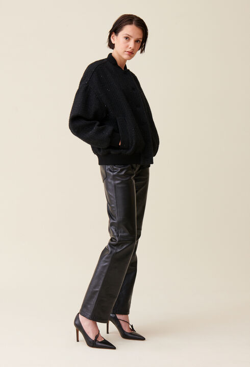 Bomber tweed negro