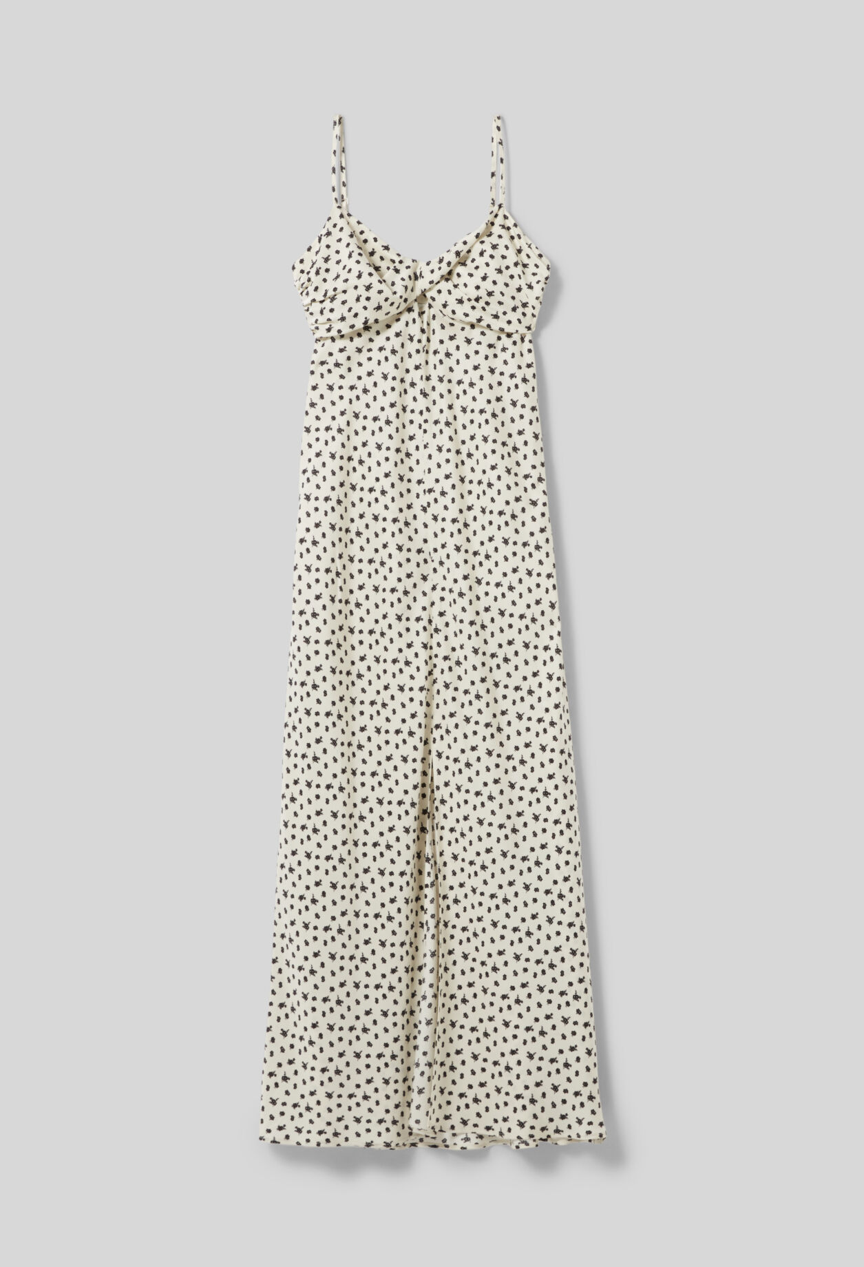 Vestido largo satinado estampada
