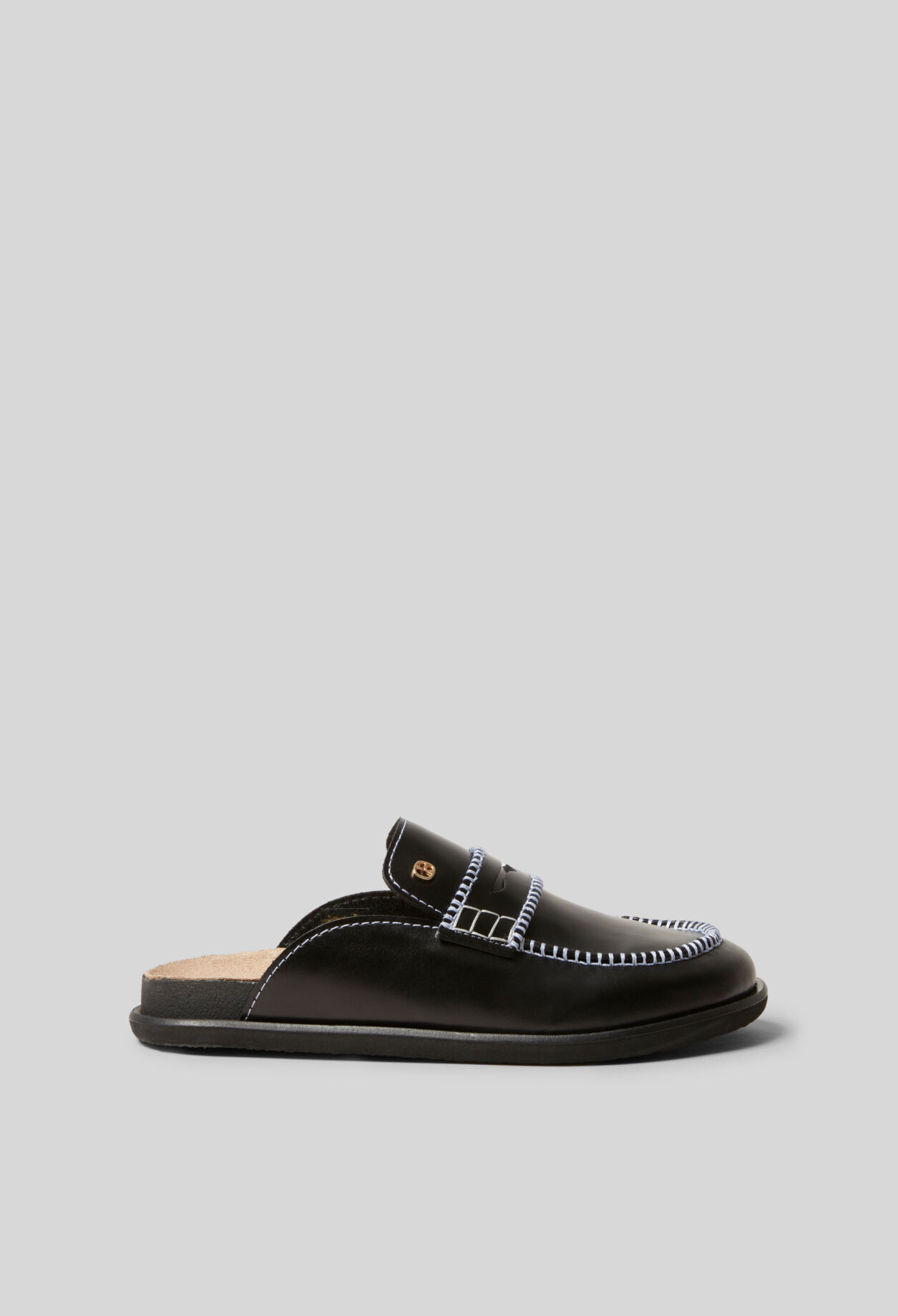 Mules de cuero liso