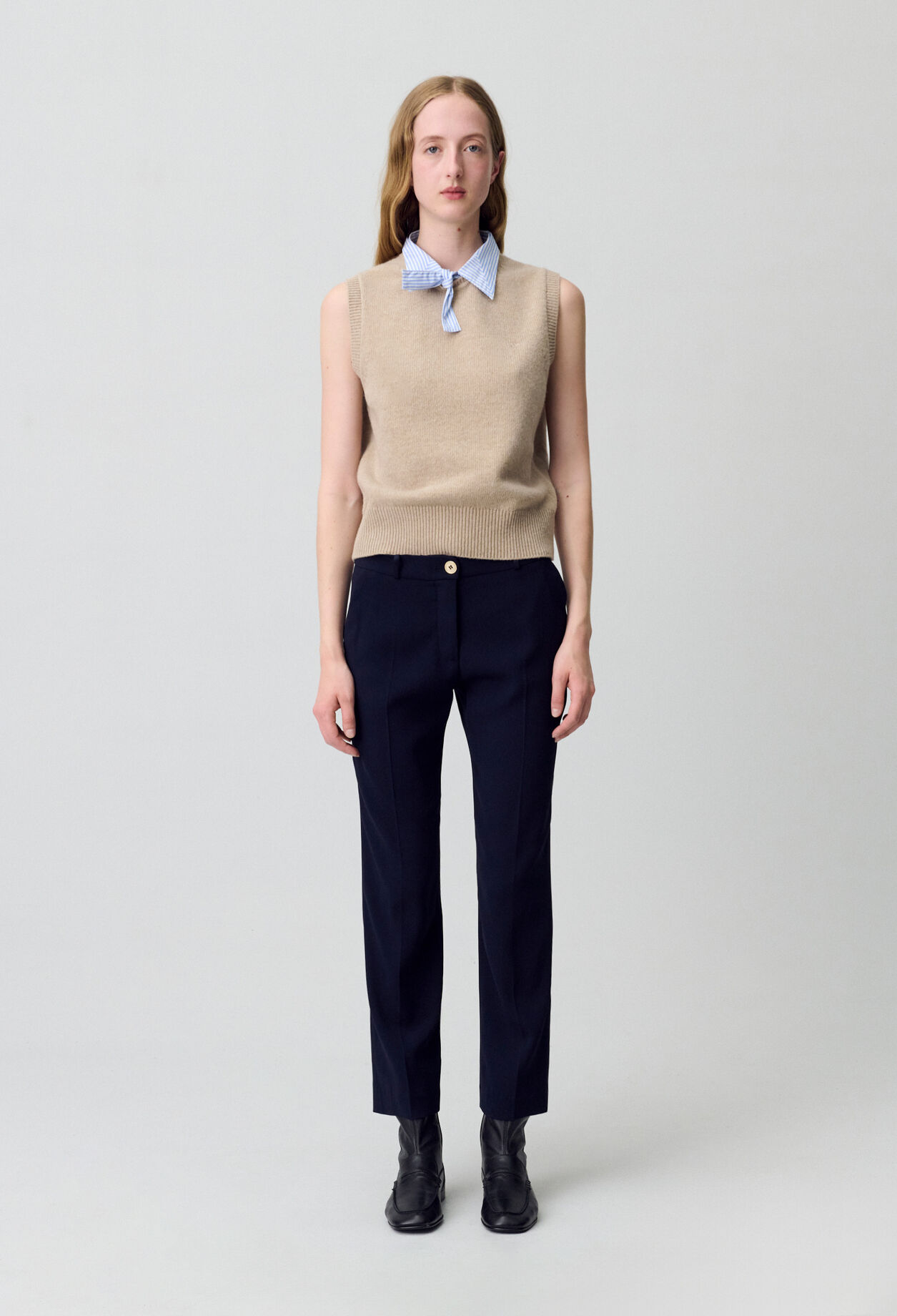 Pantalones de traje liso