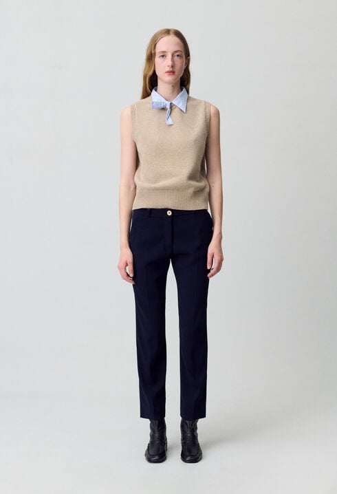 Pantalones de traje liso