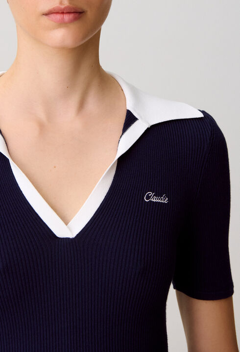 Vestido bimateria de punto