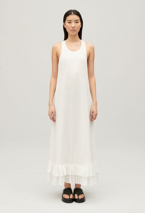 Vestido midi con volantes