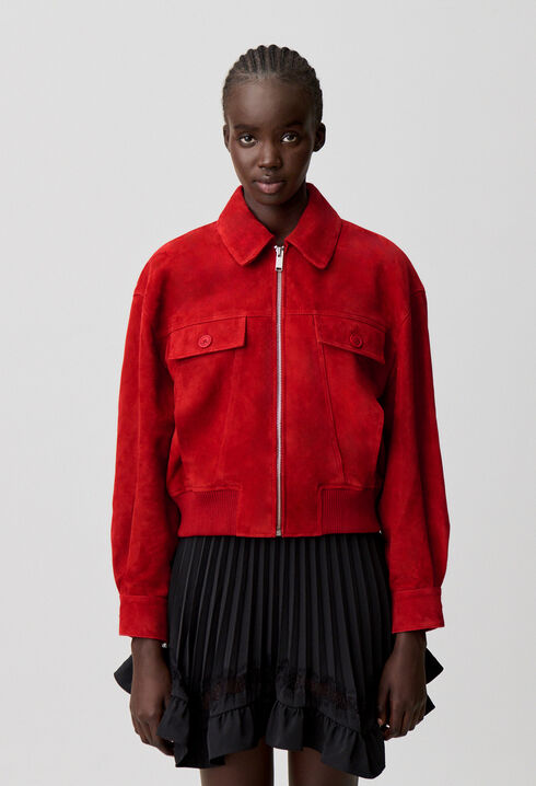 Cazadora de ante roja