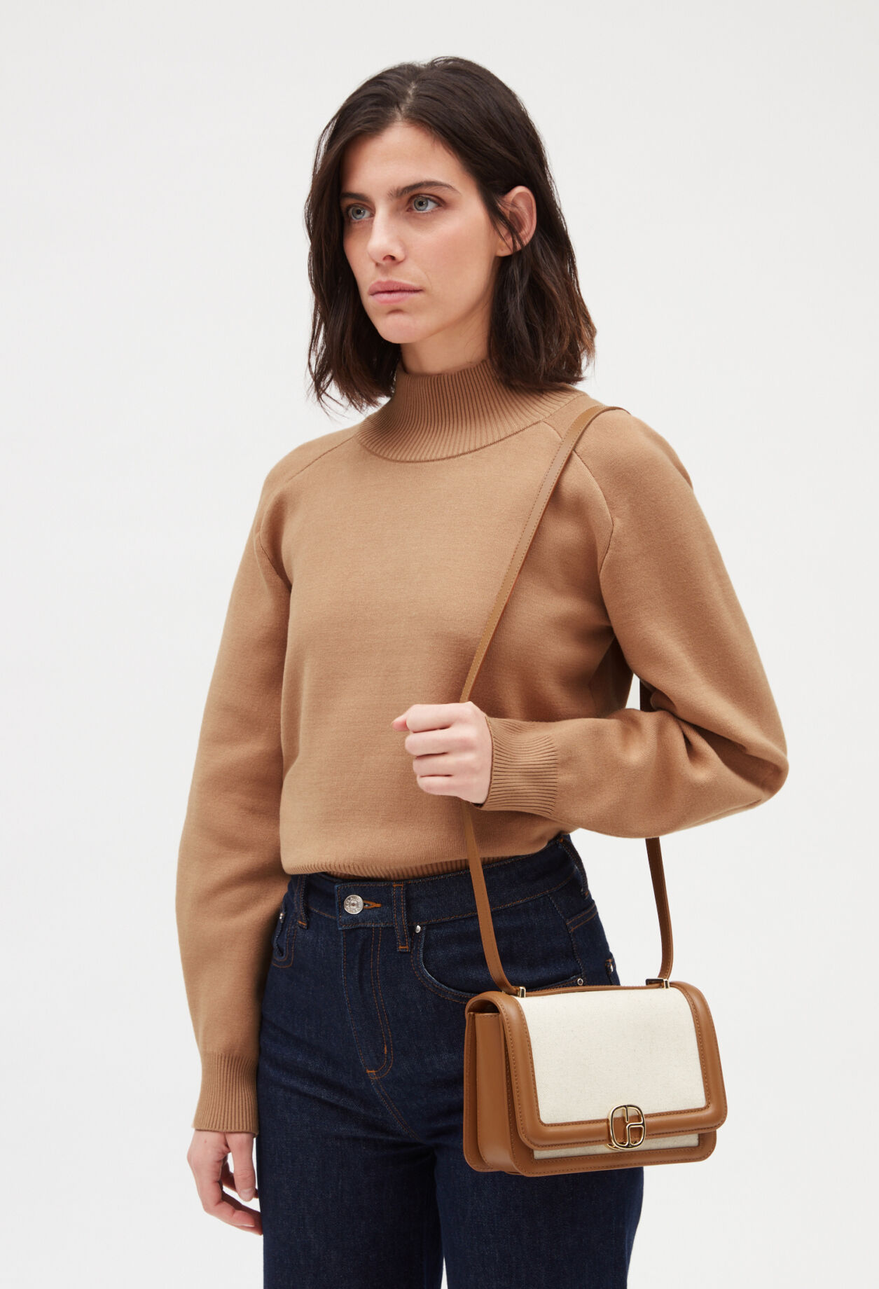 Bolso Alberto de tela en beige