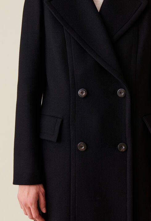 Abrigo largo de cuello cruzado