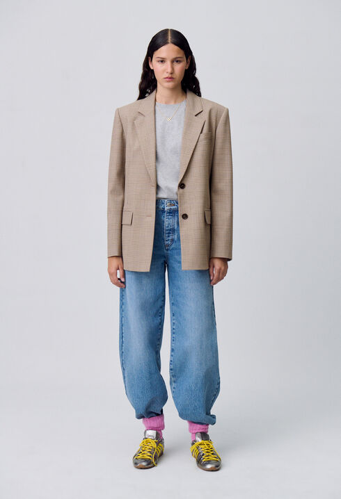 Chaqueta americana recta a cuadros