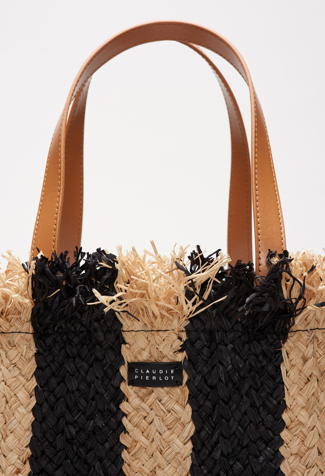 Bolso de paja y cuero