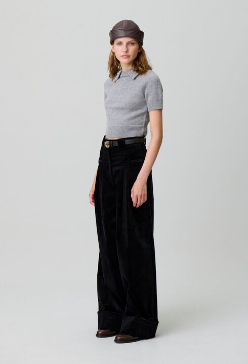 Pantalón amplio de terciopelo