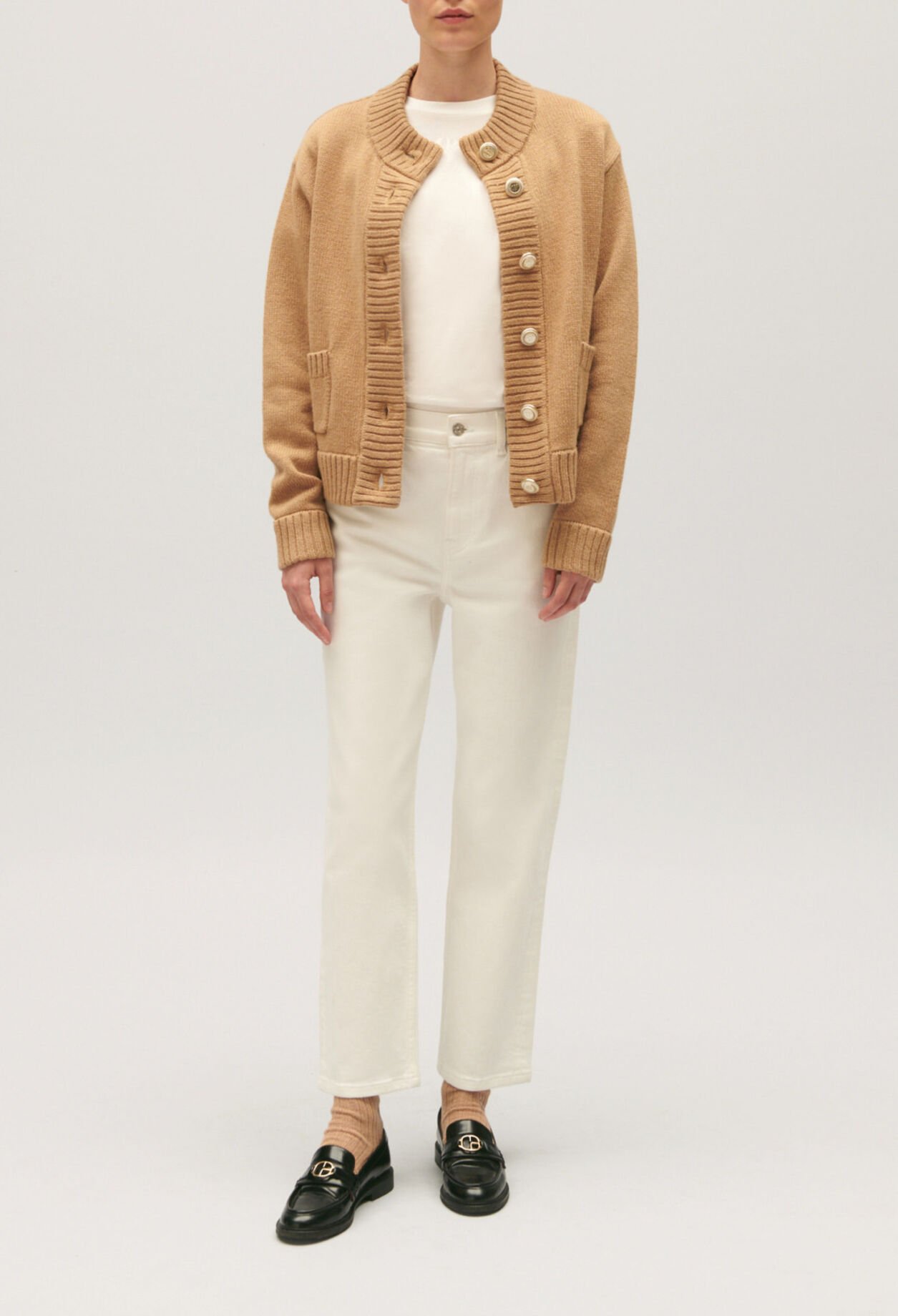 Cárdigan corto de punto grueso