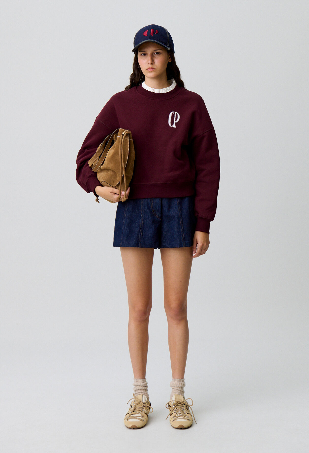 Sudadera de algodón con cuello 