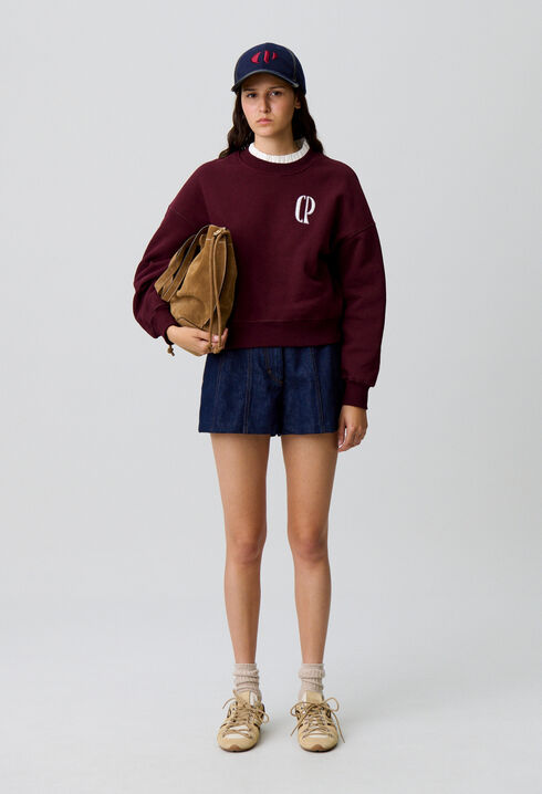 Sudadera de algodón con cuello 