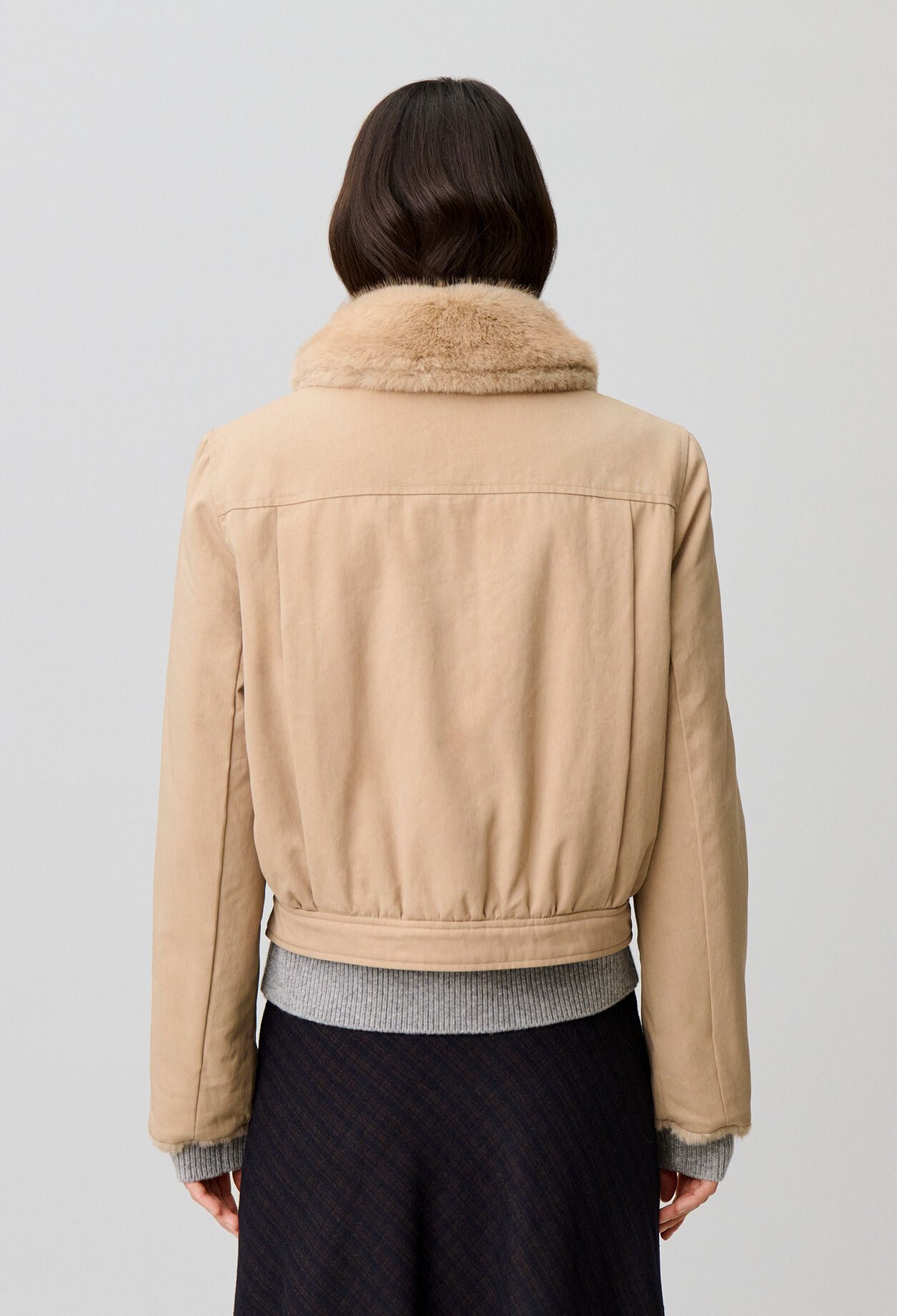 Parka corta de nylon reversible
