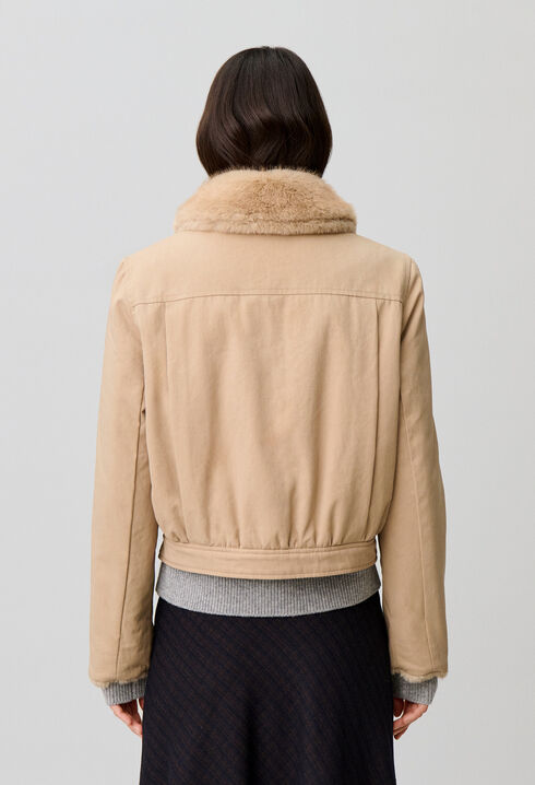 Parka corta de nylon reversible