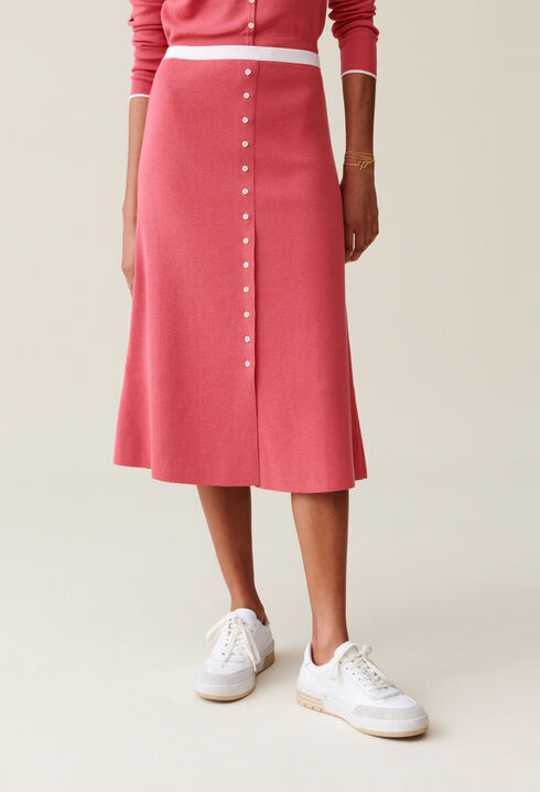 Falda de punto midi