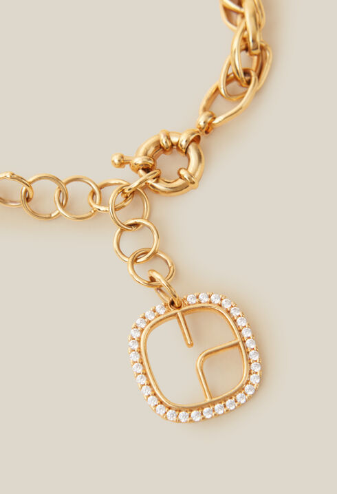 Pulsera cadena dorada logo CP
