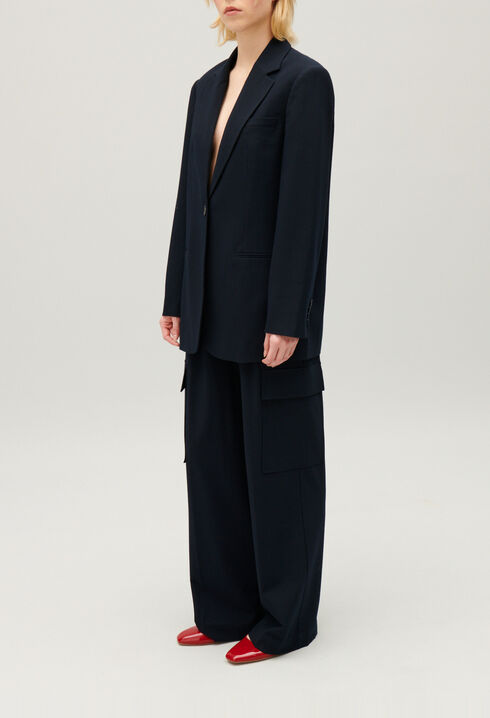 Chaqueta de traje oversize azul marino
