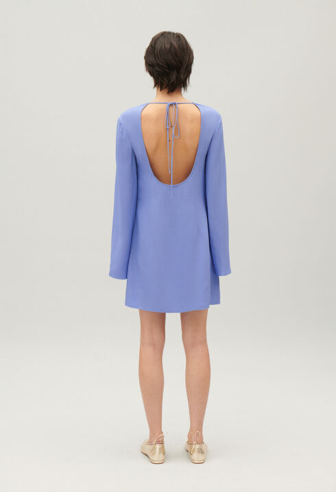 Vestido corto espalda abierta lavanda