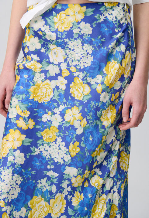 Falda midi de flores