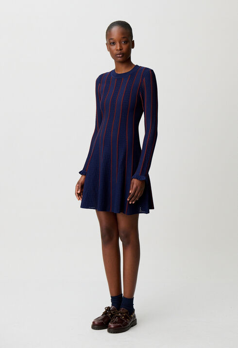 Vestido corto de punto skater