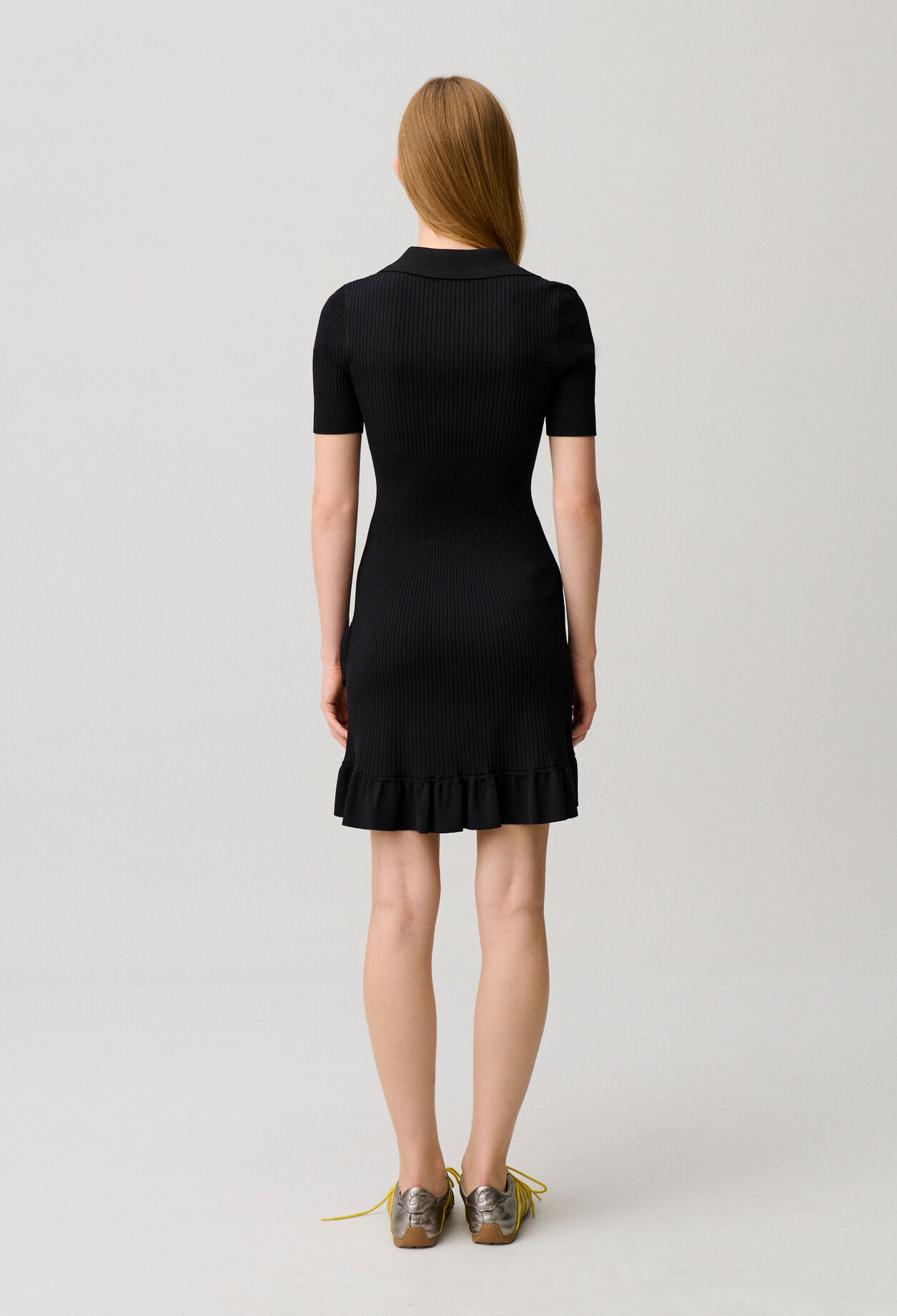 Vestido de punto cuello camisero