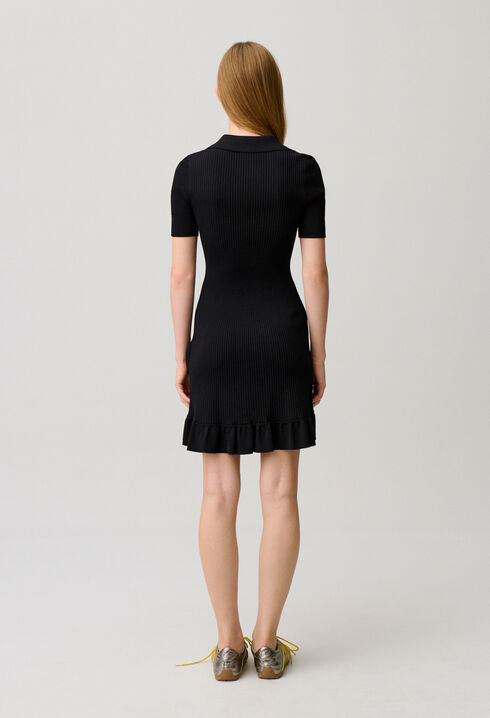 Vestido de punto cuello camisero
