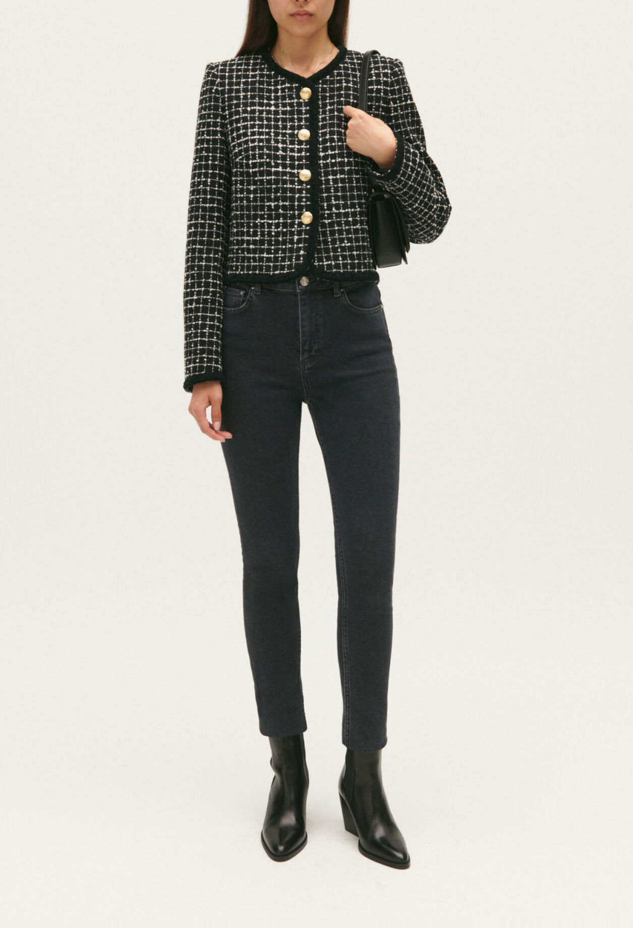 Chaqueta de tweed multicolor