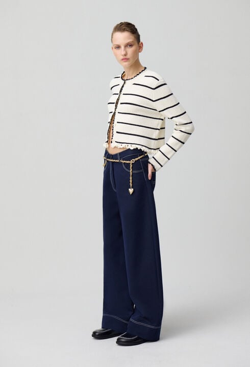 Pantalón ancho con dobladillos