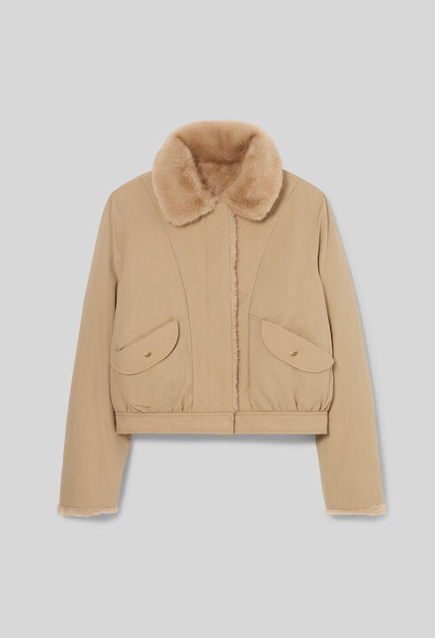 Parka corta de nylon reversible