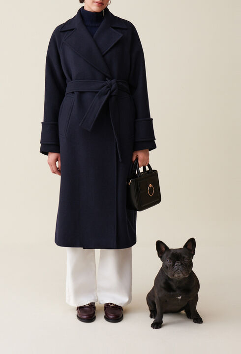 Abrigo de lana estilo trench