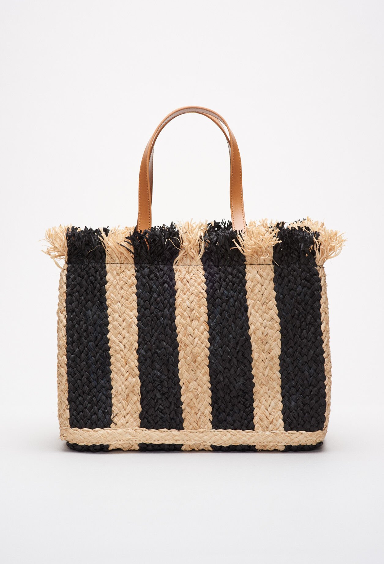 Bolso de paja y cuero