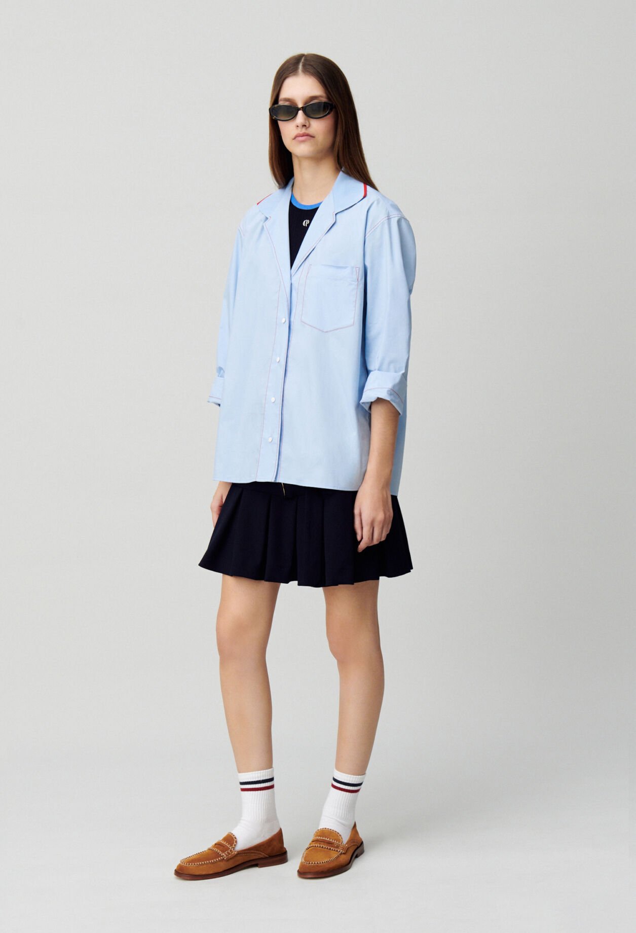 Camisa oversize contrastada