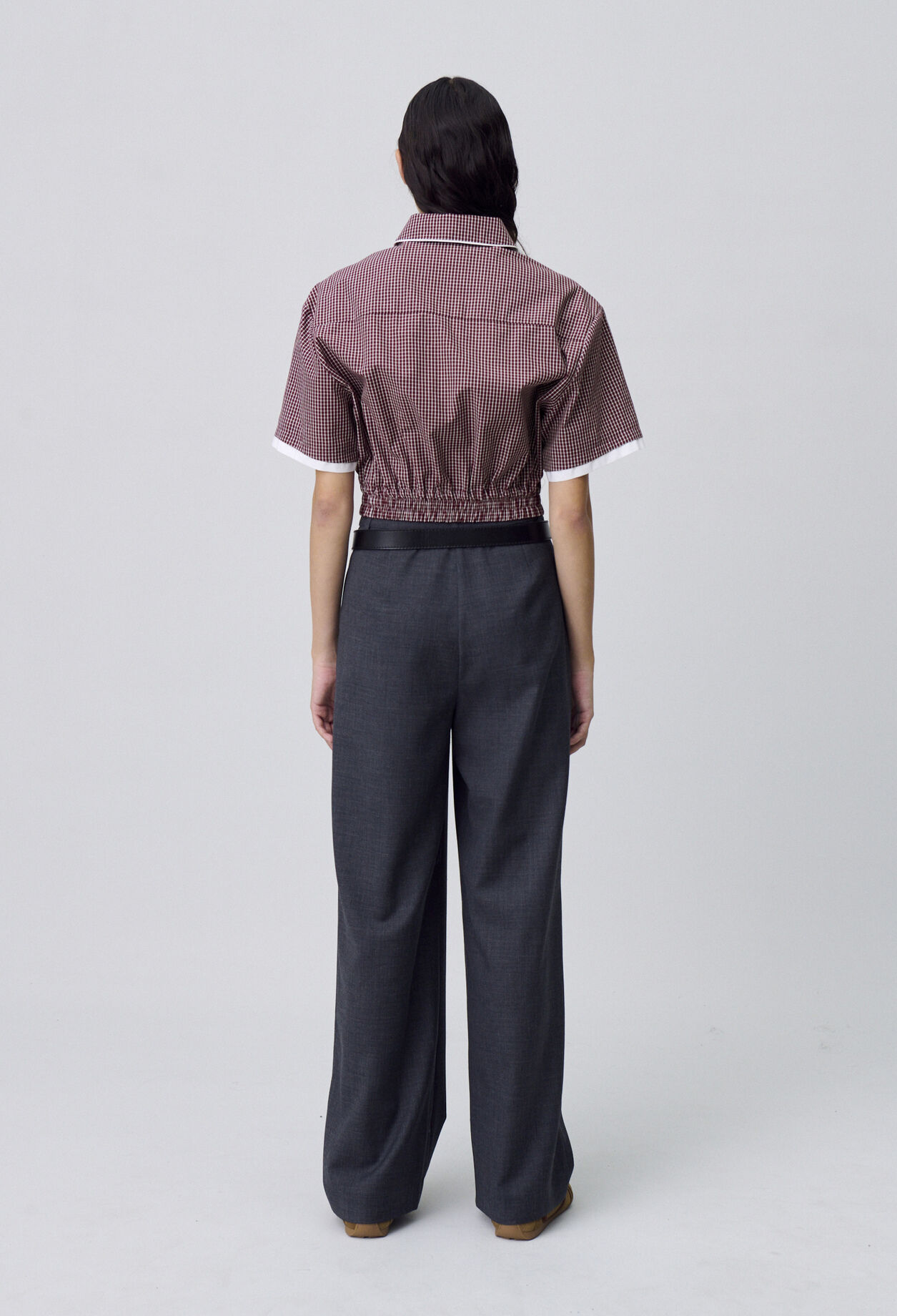 Camisa corta de cuadros