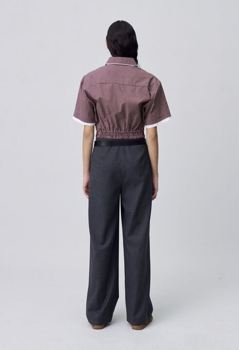 Camisa corta de cuadros