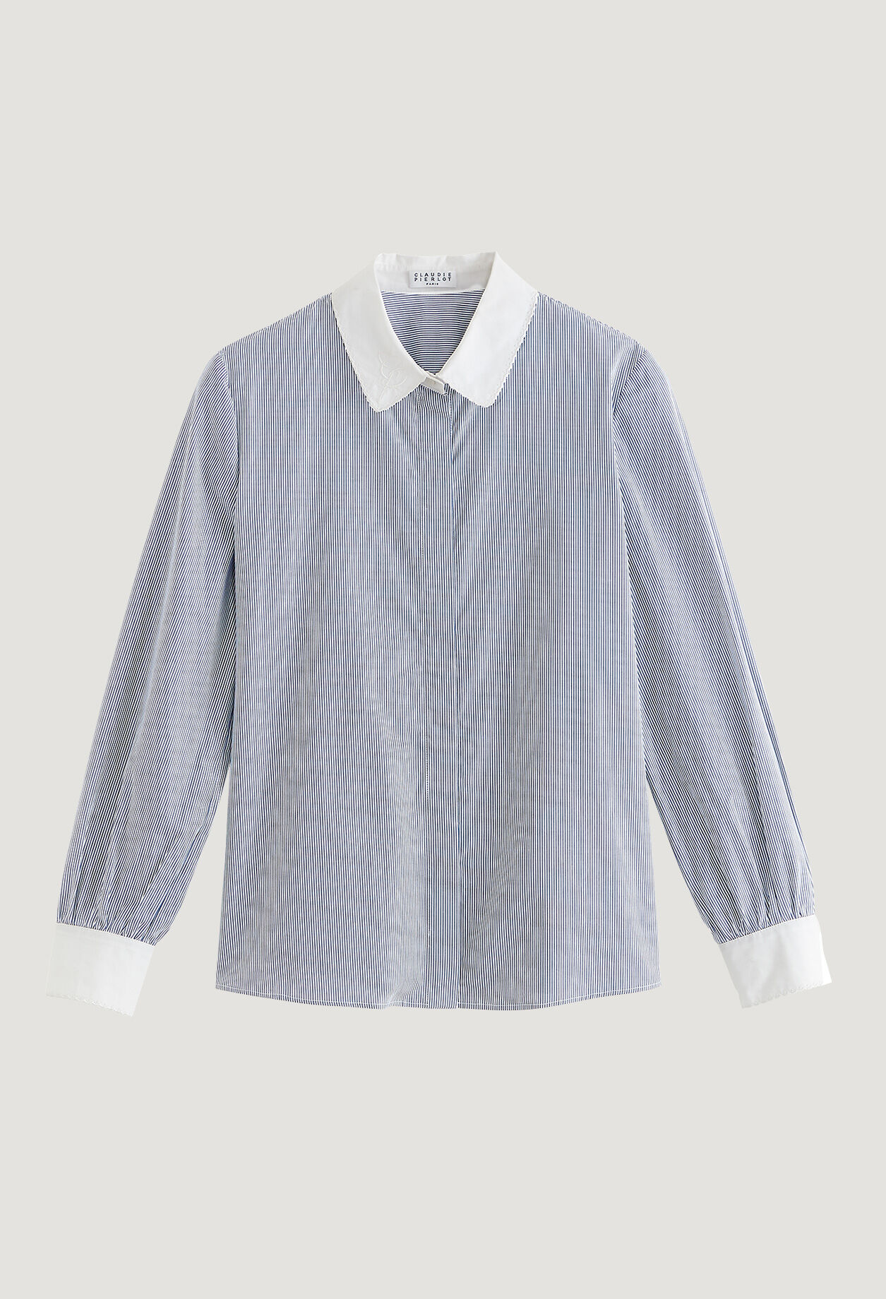 Camisa con cuello bordado