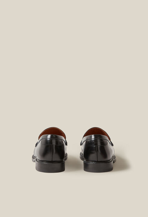 Mocasines de cuero negro