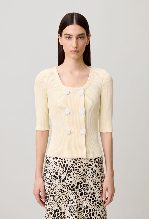 C&aacute;rdigan de punto cuello redondo