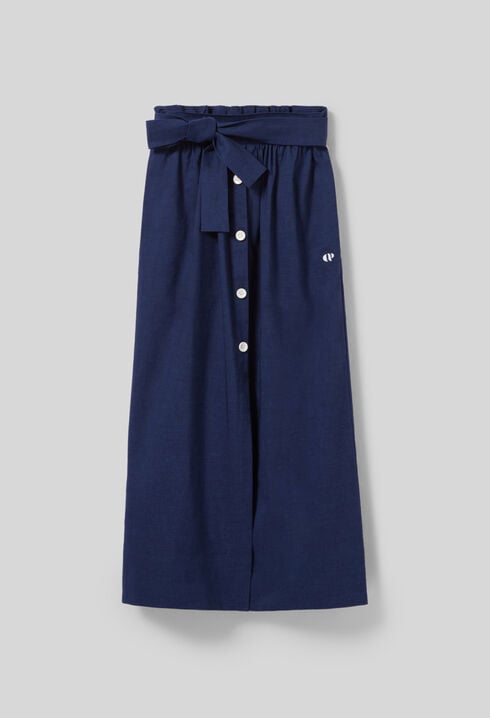 Falda midi con botones