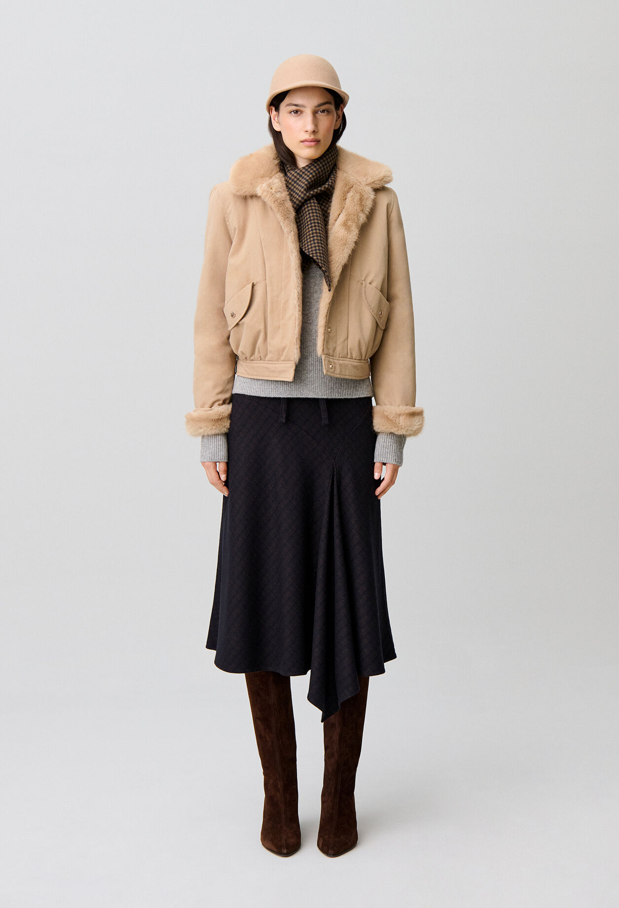 Parka corta de nylon reversible