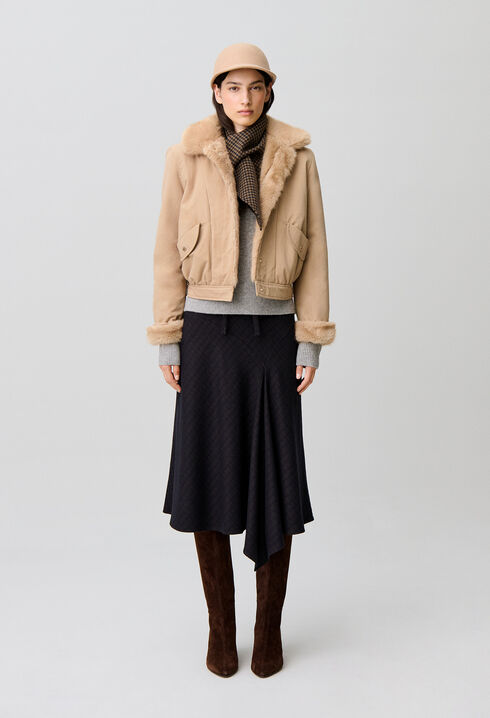 Parka corta de nylon reversible