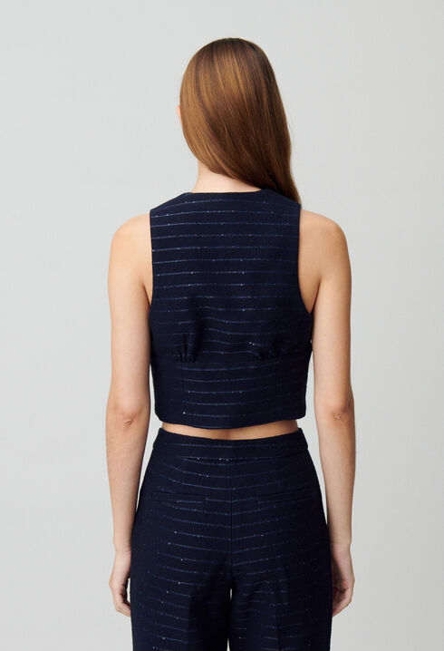 Top blazer de rayas