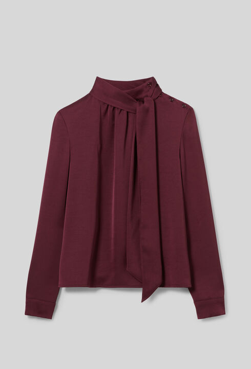 Blusa fluida con cuello lazada