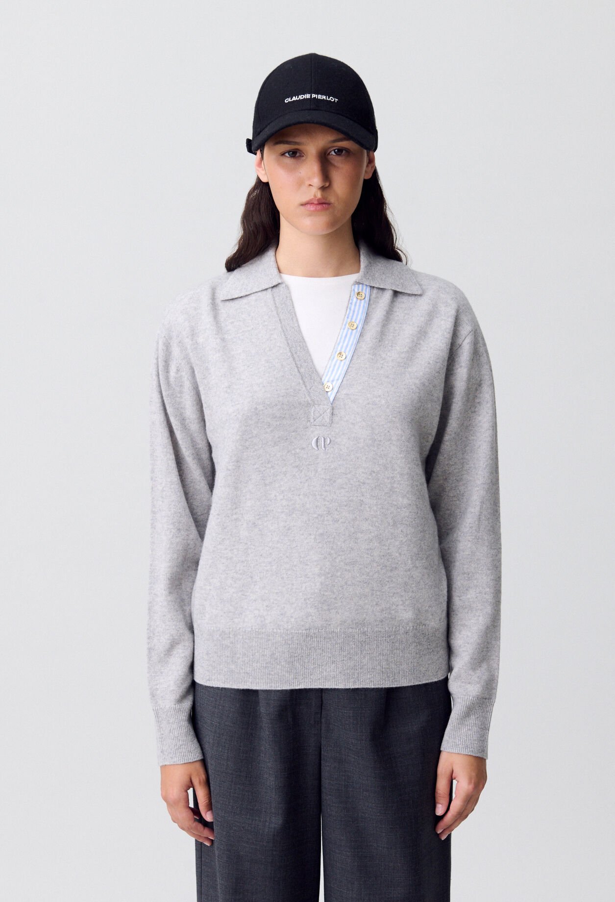Jersey de lana con cuello de polo